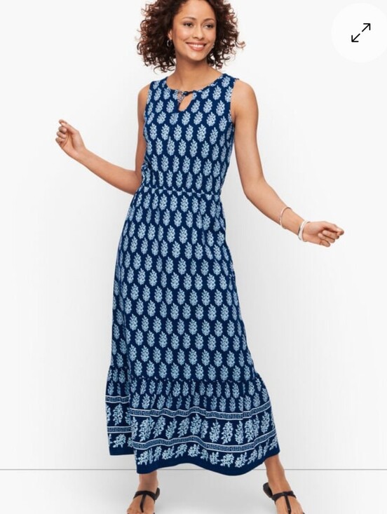Talbots Dresses & Skirts - TALBOTS Jersey Sleeveless Maxi Dress - Allover Tree Block Print Size Large